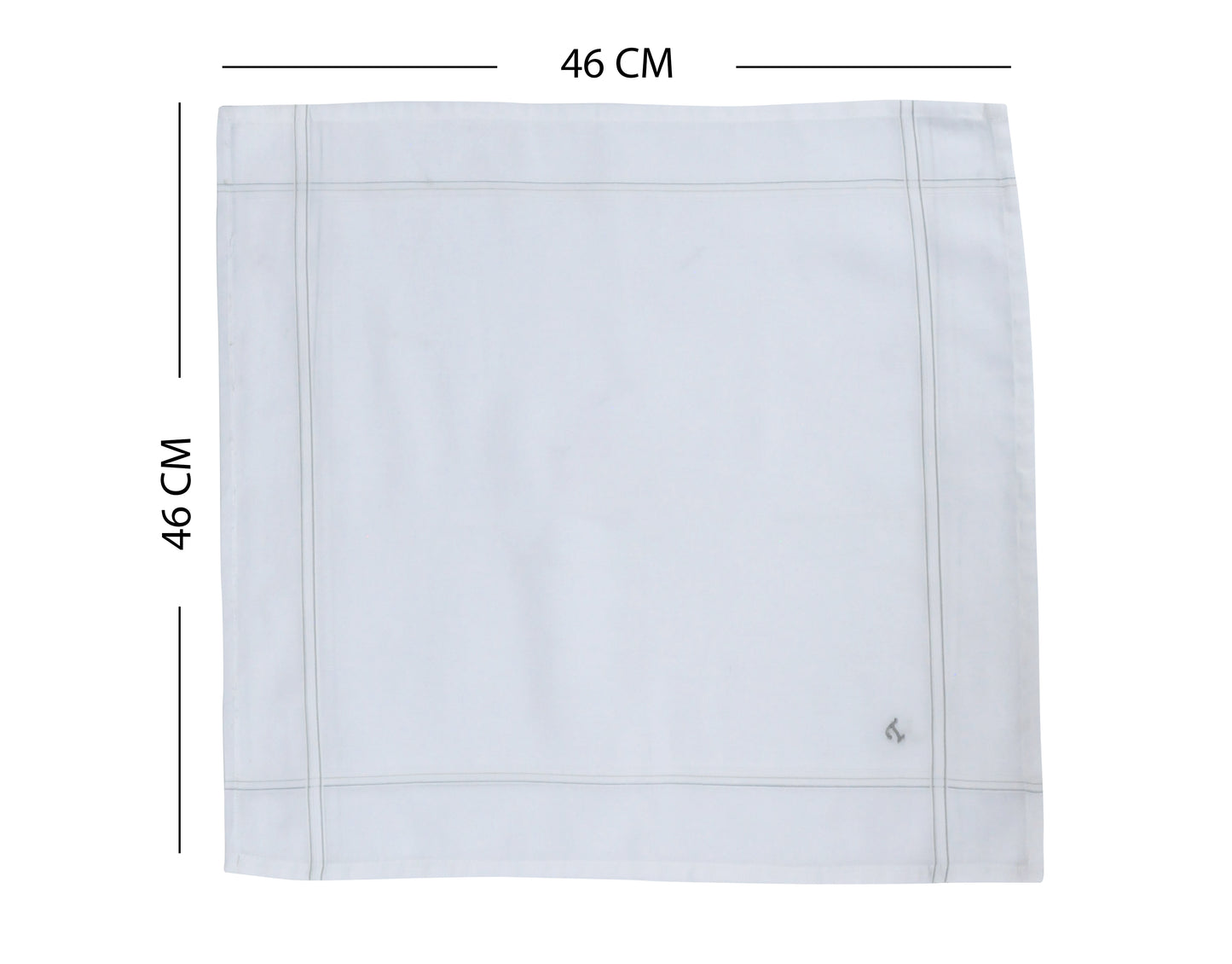 Caruso Italy Men's Initial Monogram T Embroidery 100% Pure Cotton Handkerchief White Base With Colored Border - Pack Of 6