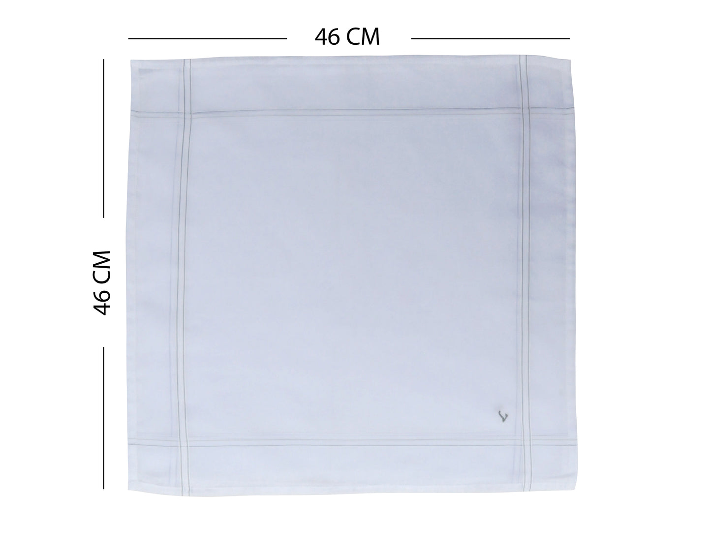 Caruso Italy Men's Initial Monogram L Embroidery 100% Pure Cotton Handkerchief White Base With Colored Border - Pack Of 6