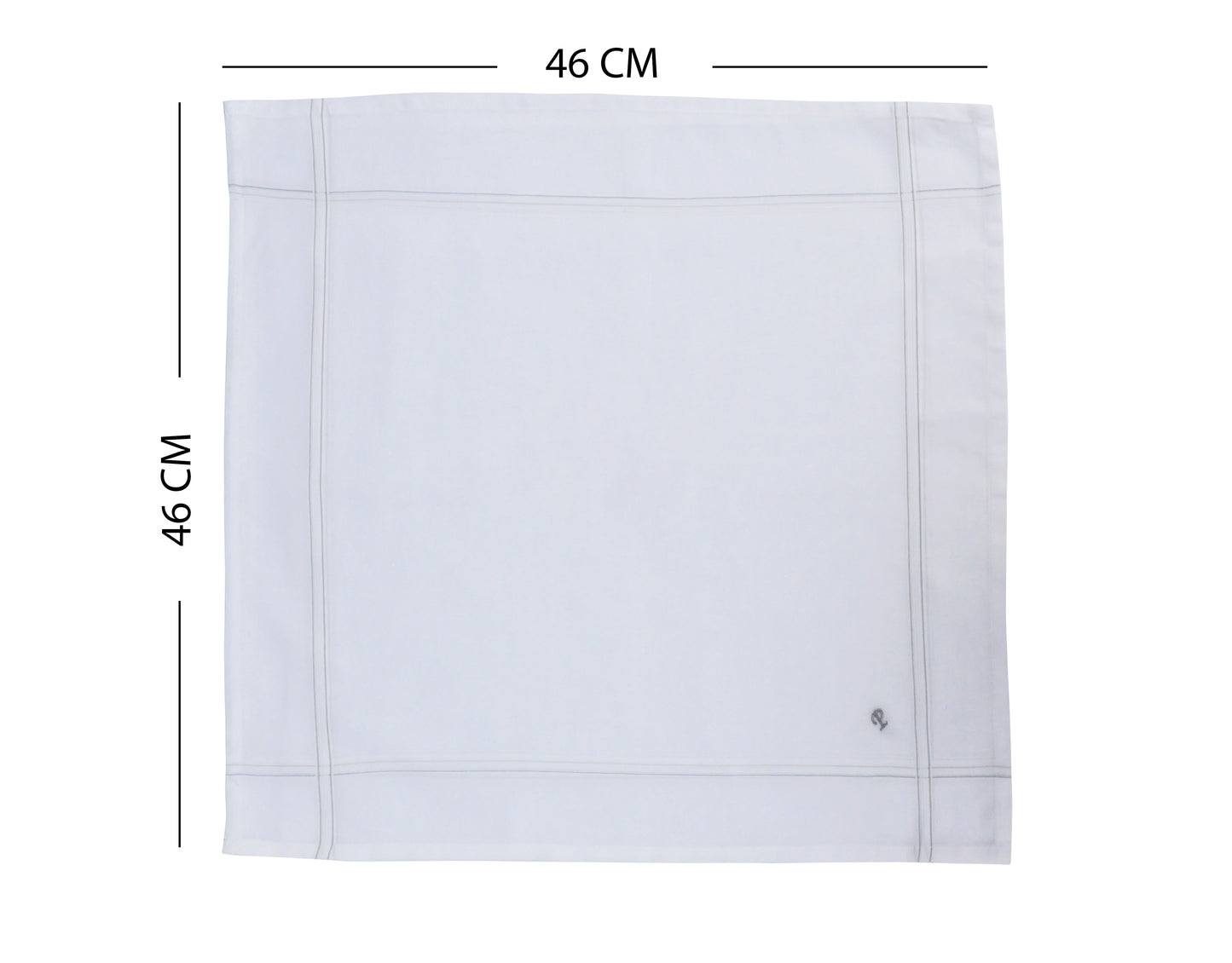 Caruso Italy Men's Initial Monogram P Embroidery 100% Pure Cotton Handkerchief White Base With Colored Border - Pack Of 6