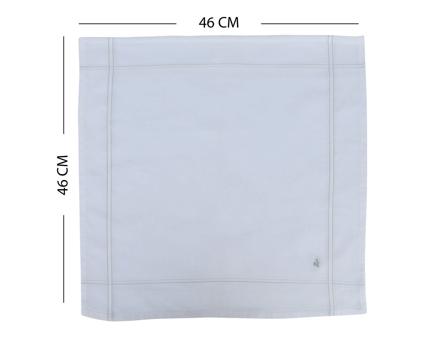 Caruso Italy Men's Initial Monogram V Embroidery 100% Pure Cotton Handkerchief White Base With Colored Border - Pack Of 6