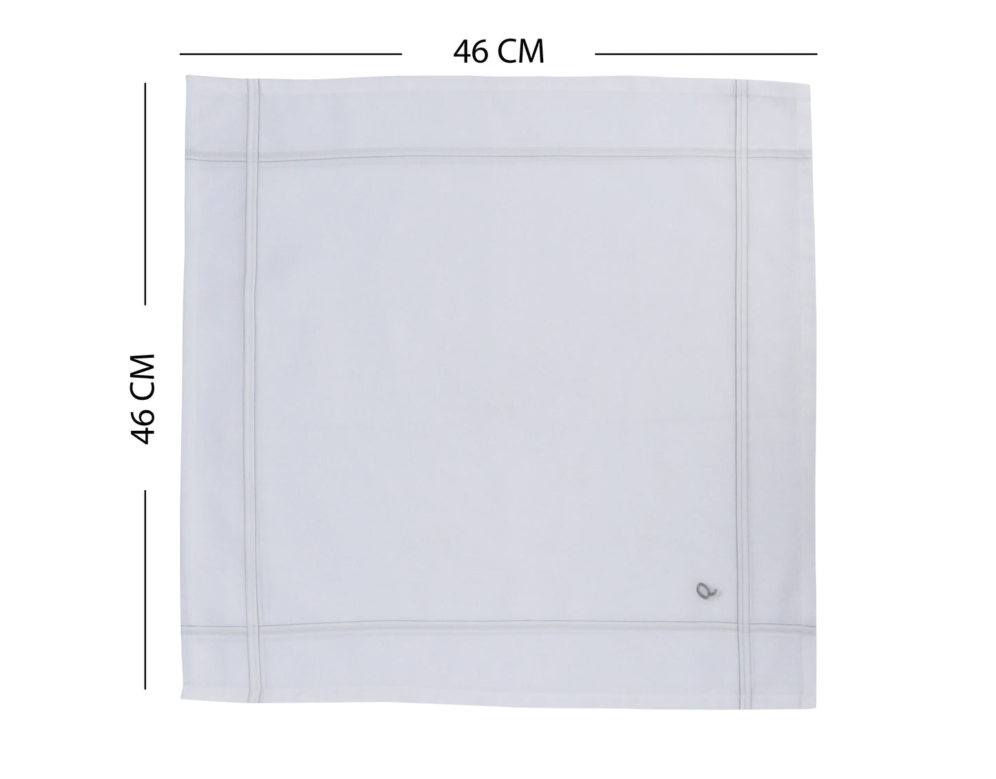 Caruso Italy Men's Initial Monogram Q Embroidery 100% Pure Cotton Handkerchief White Base With Colored Border - Pack Of 6