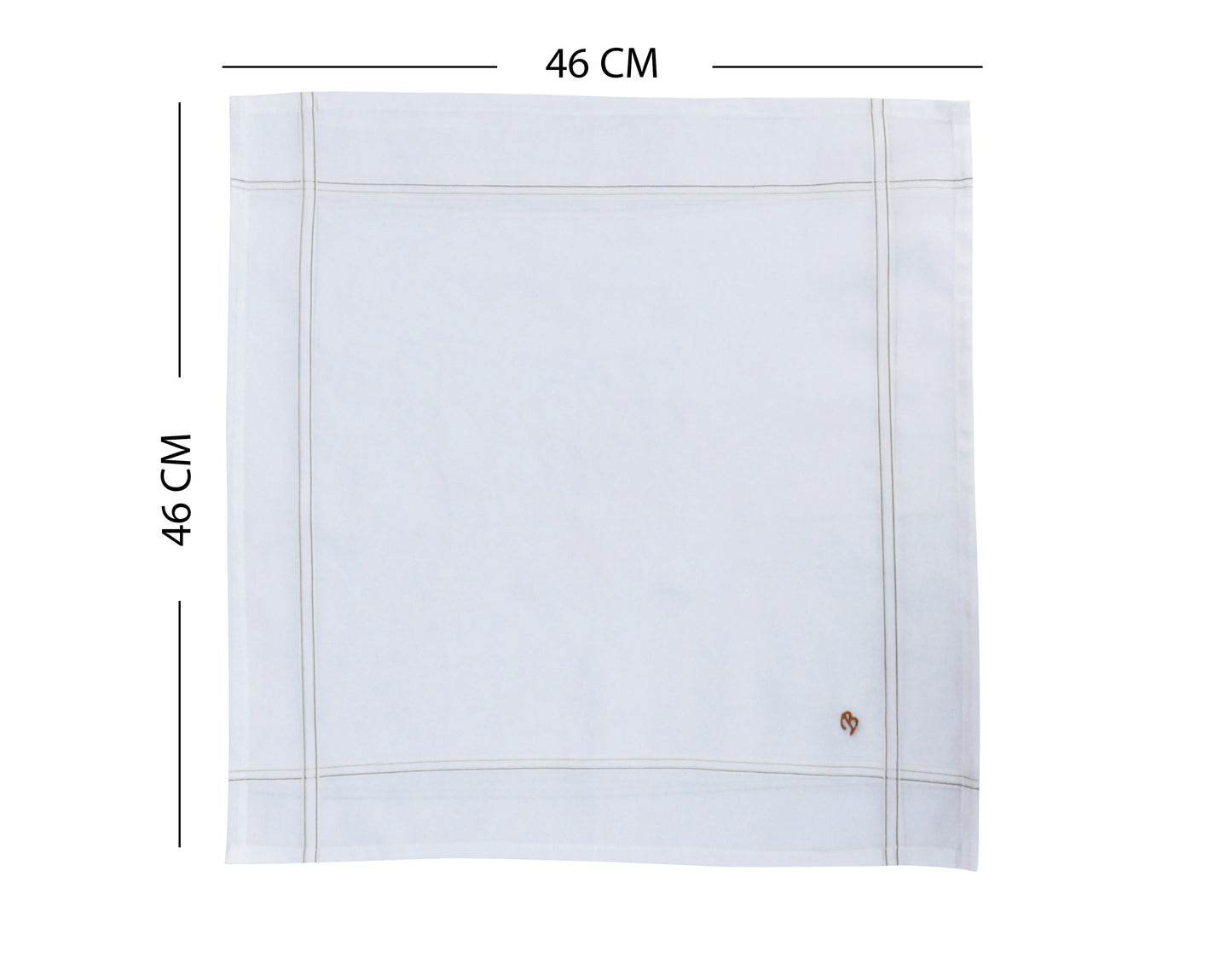 Caruso Italy Men's Initial Monogram B Embroidery 100% Pure Cotton Handkerchief White Base With Colored Border - Pack Of 6