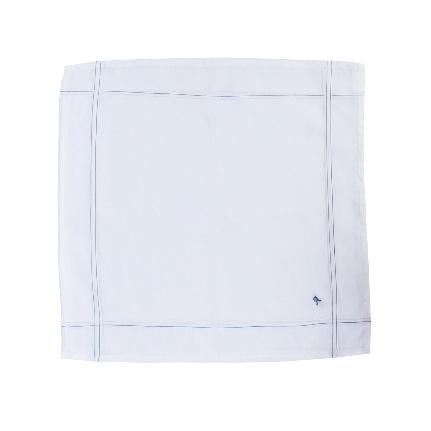 Caruso Italy Men's Initial Monogram A Embroidery 100% Pure Cotton Handkerchief White Base With Colored Border - Pack Of 6