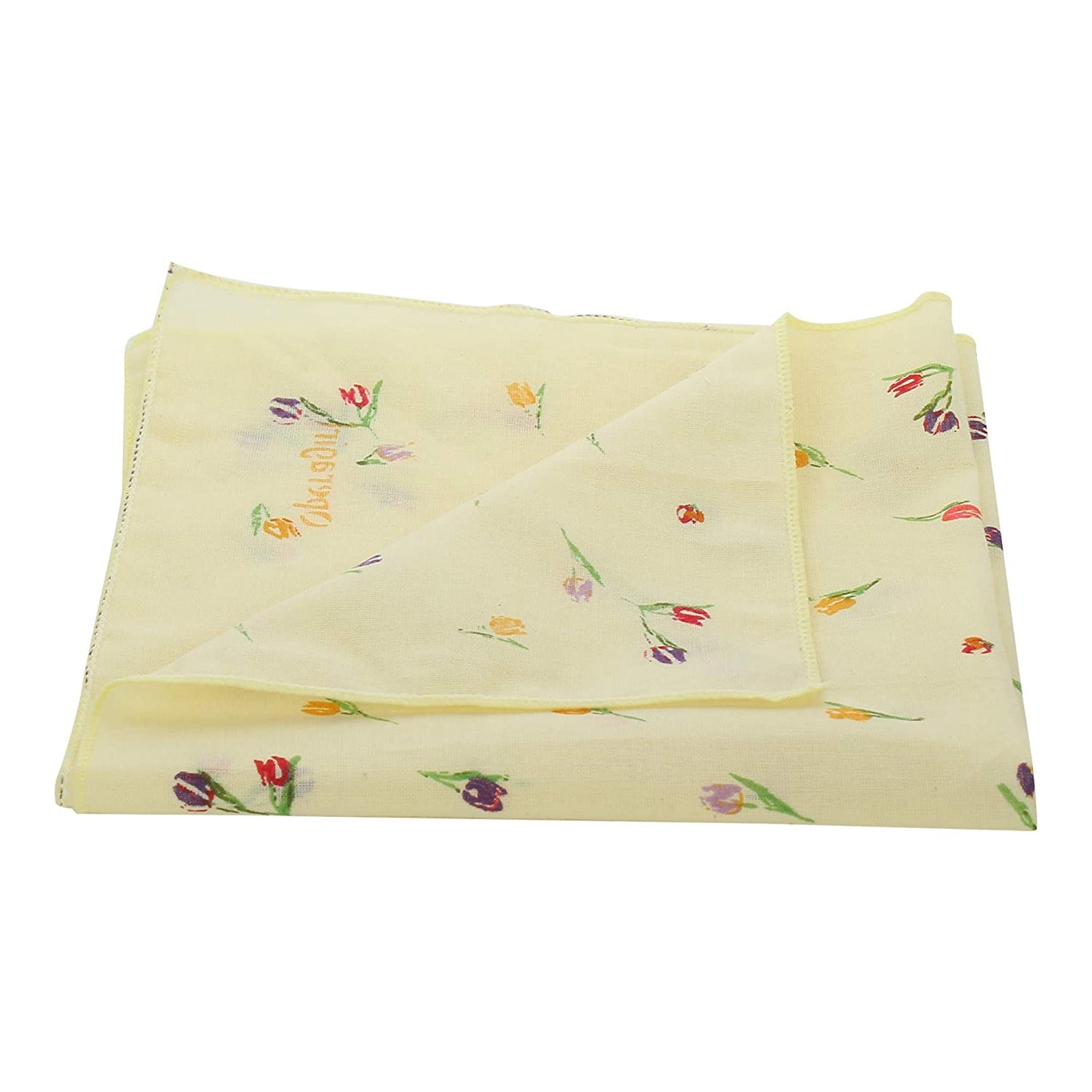 Caruso Italy Women's Floral 100% Pure Cotton Multicolor Handkerchief - Pack of 10