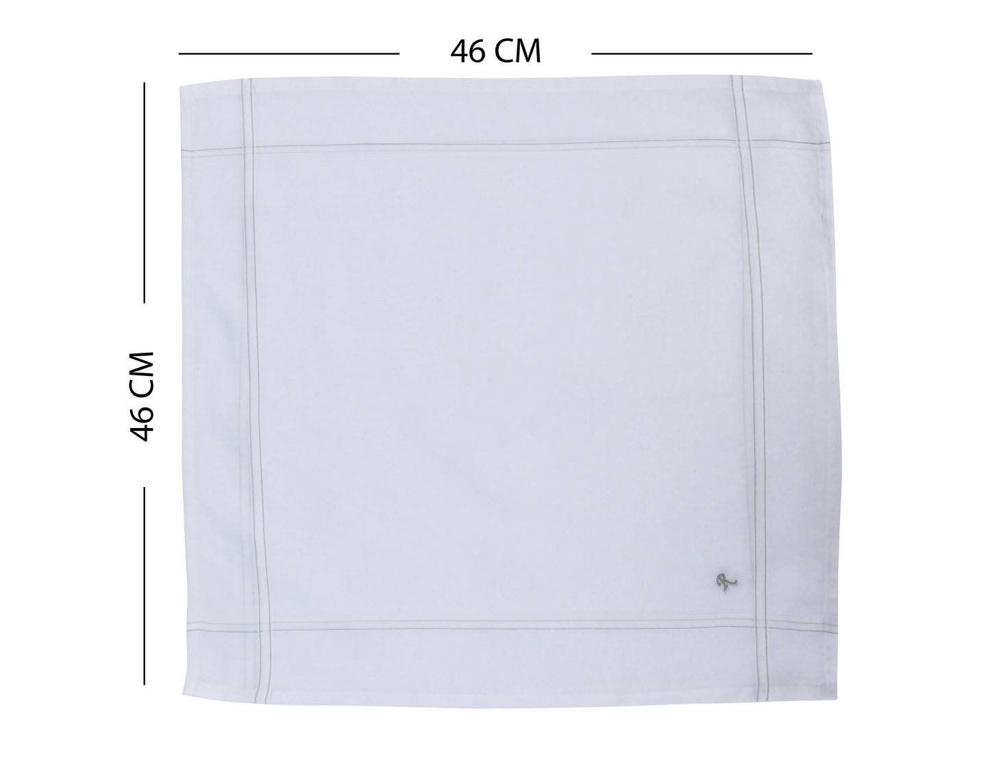 Caruso Italy Men's Initial Monogram R Embroidery 100% Pure Cotton Handkerchief White Base With Colored Border - Pack Of 6