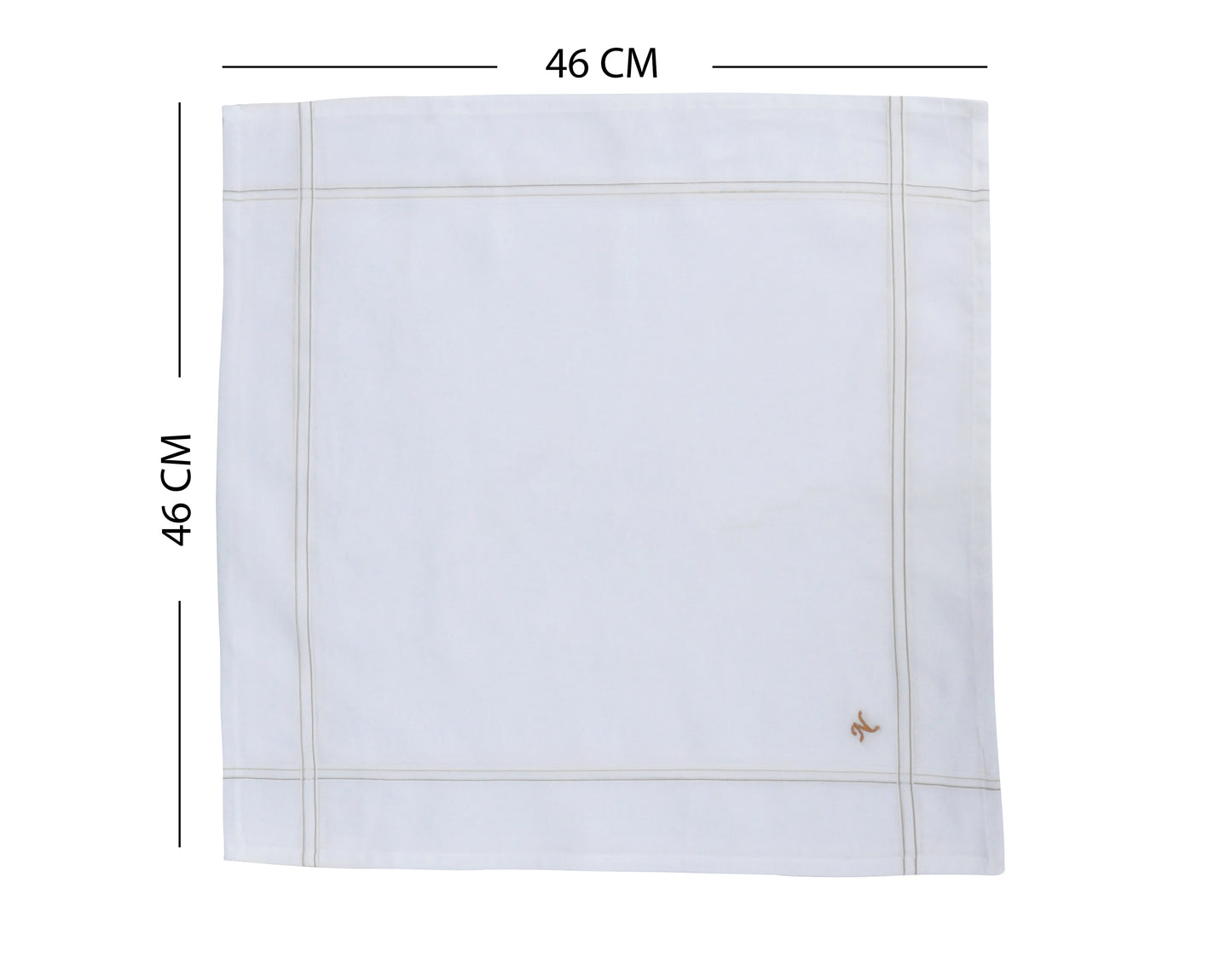 Caruso Italy Men's Initial Monogram N Embroidery 100% Pure Cotton Handkerchief White Base With Colored Border - Pack Of 6