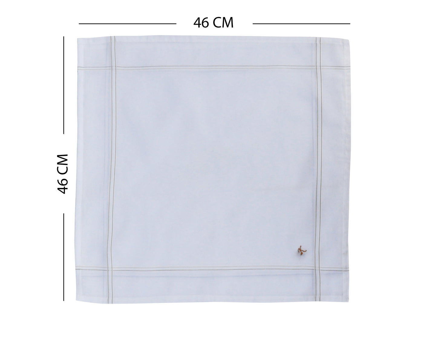 Caruso Italy Men's Initial Monogram K Embroidery 100% Pure Cotton Handkerchief White Base With Colored Border - Pack Of 6