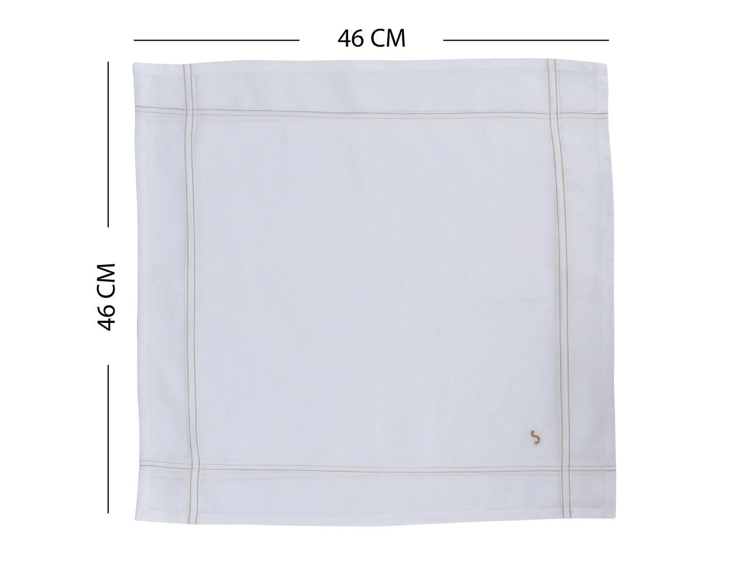 Caruso Italy Men's Initial Monogram S Embroidery 100% Pure Cotton Handkerchief White Base With Colored Border - Pack Of 6