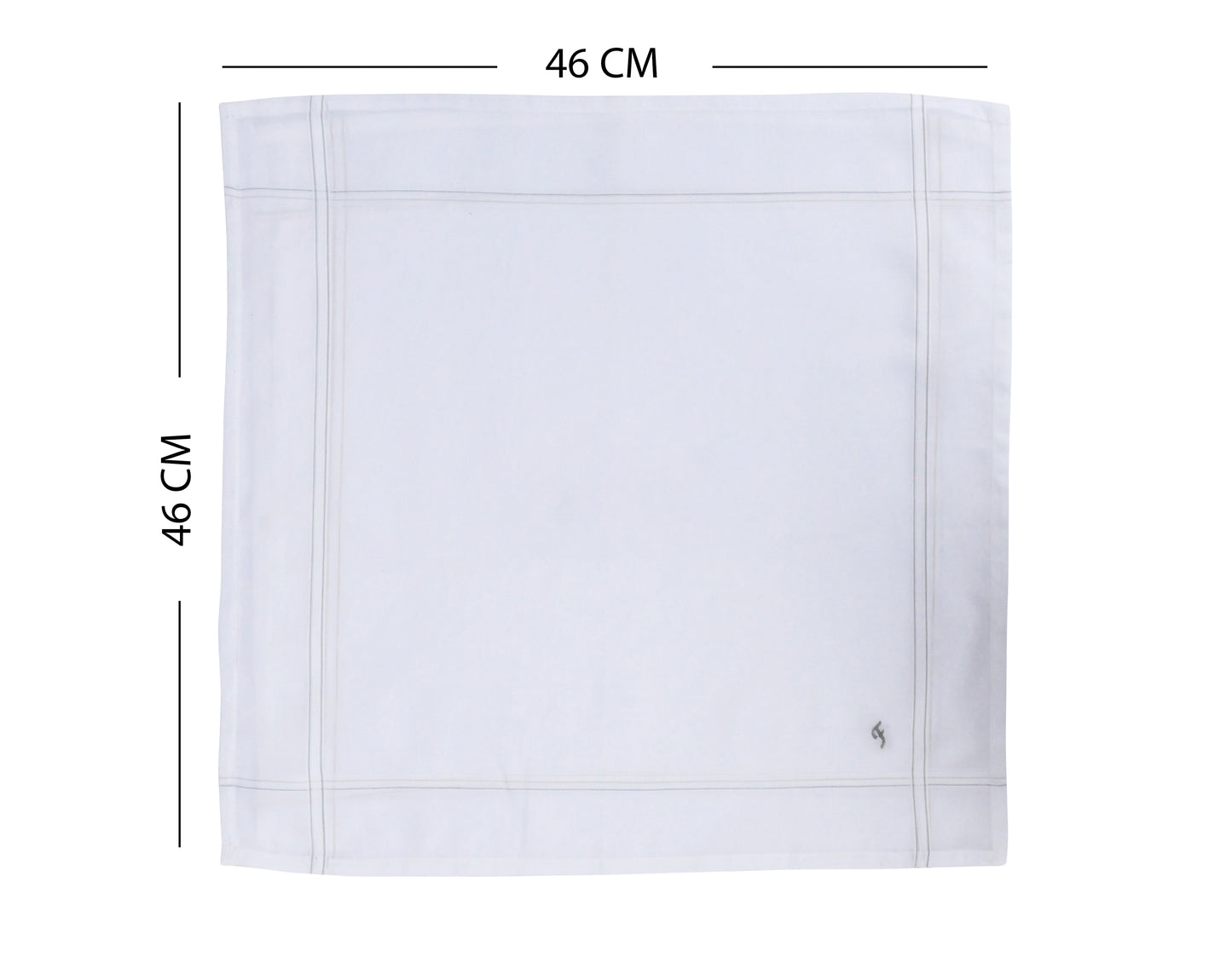 Caruso Italy Men's Initial Monogram F Embroidery 100% Pure Cotton Handkerchief White Base With Colored Border - Pack Of 6