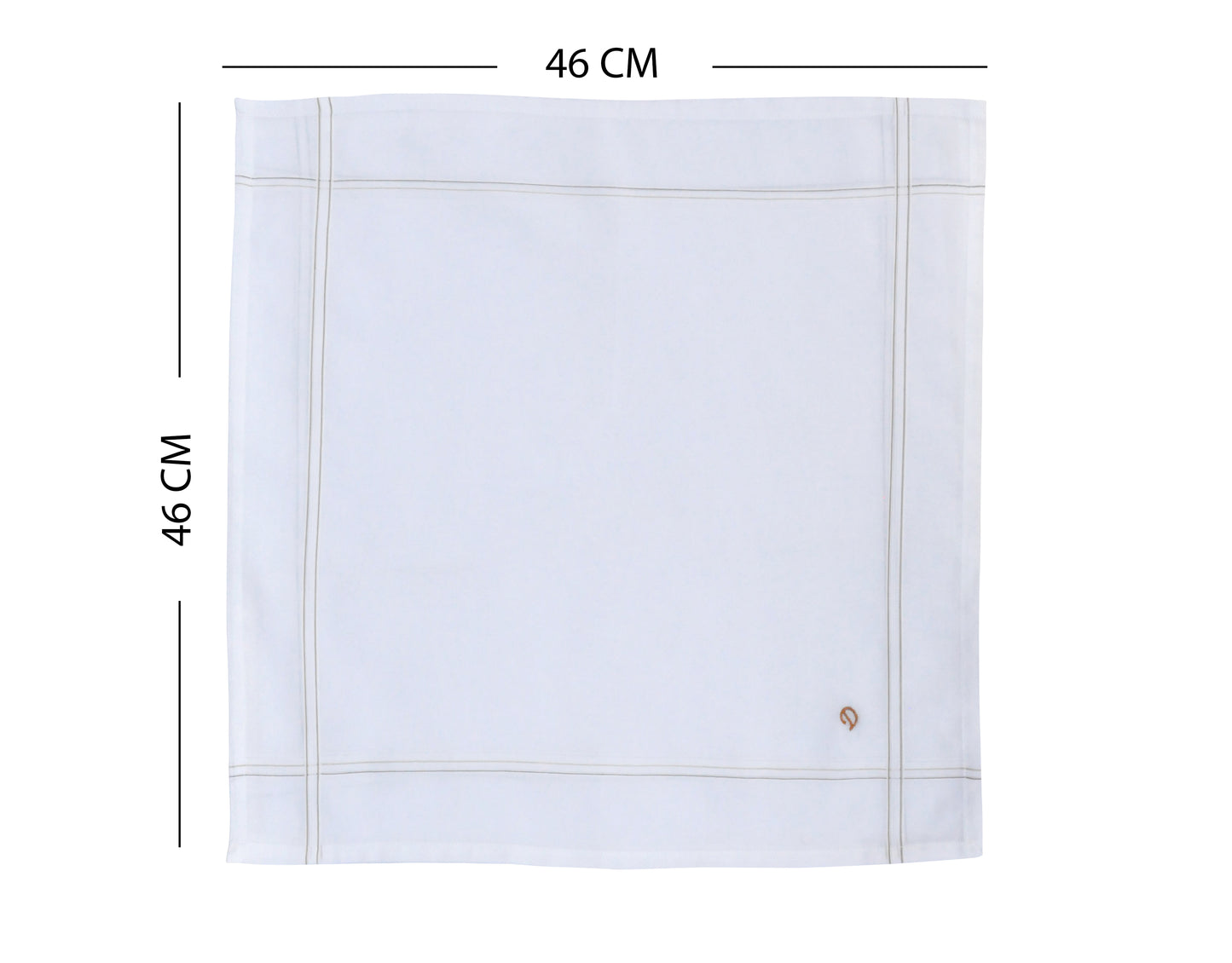 Caruso Italy Men's Initial Monogram D Embroidery 100% Pure Cotton Handkerchief White Base With Colored Border - Pack Of 6