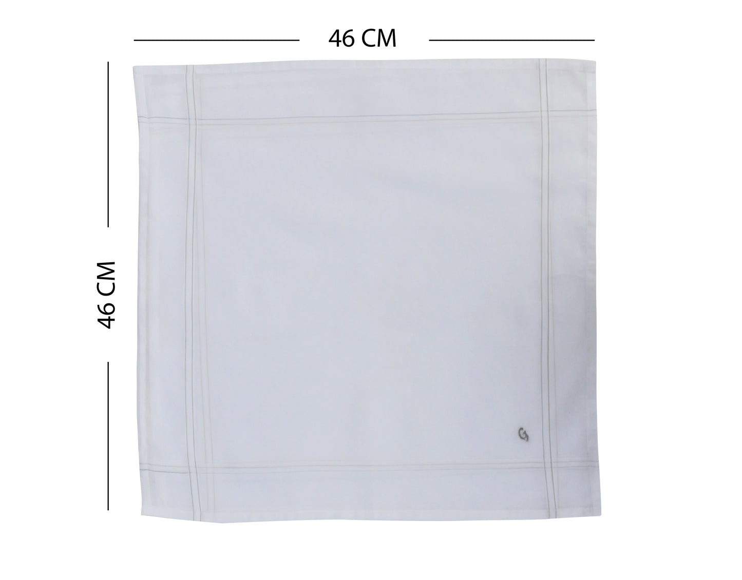 Caruso Italy Men's Initial Monogram G Embroidery 100% Pure Cotton Handkerchief White Base With Colored Border - Pack Of 6