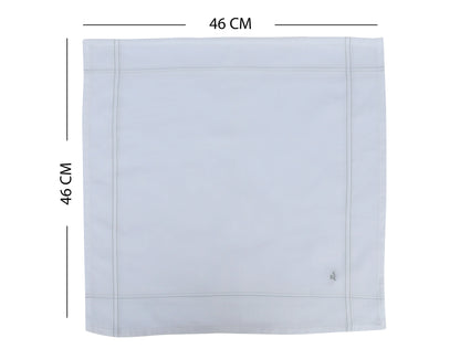 Caruso Italy Men's Initial Monogram V Embroidery 100% Pure Cotton Handkerchief White Base With Colored Border - Pack Of 6