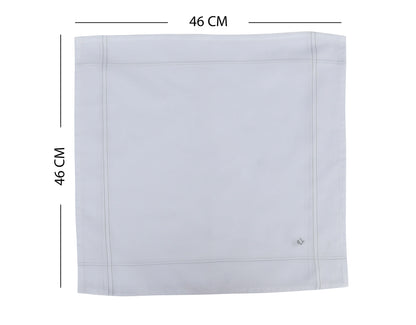 Caruso Italy Men's Initial Monogram U Embroidery 100% Pure Cotton Handkerchief White Base With Colored Border - Pack Of 6