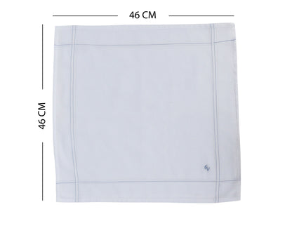 Caruso Italy Men's Initial Monogram E Embroidery 100% Pure Cotton Handkerchief White Base With Colored Border - Pack Of 6