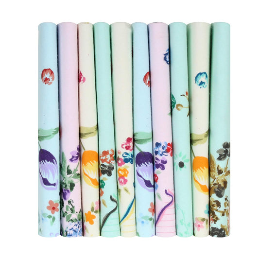 Caruso Italy Women's Floral 100% Pure Cotton Multicolor Handkerchief - Pack of 10