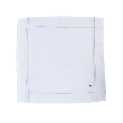 Caruso Italy Men's Initial Monogram A Embroidery 100% Pure Cotton Handkerchief White Base With Colored Border - Pack Of 6