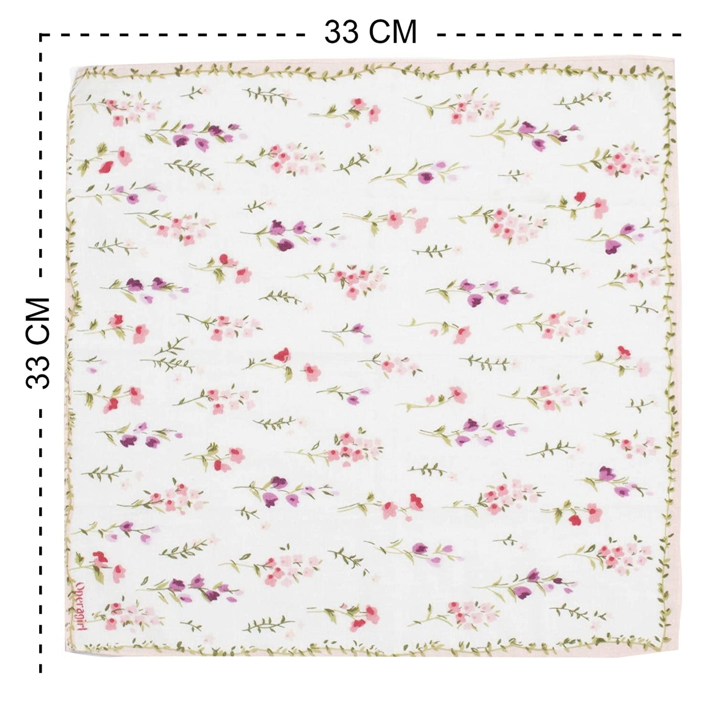 Caruso Italy Women'S Floral 100% Pure Cotton Handkerchief | Hanky For Women |