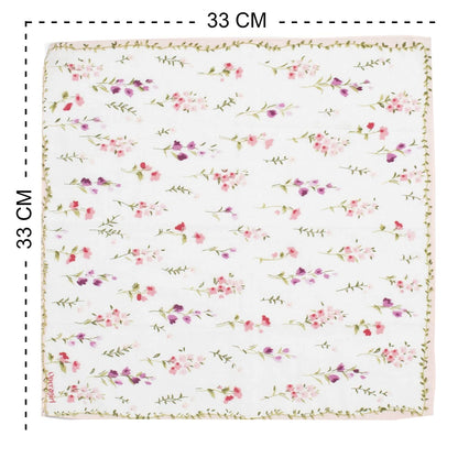 Caruso Italy Women'S Floral 100% Pure Cotton Handkerchief | Hanky For Women |