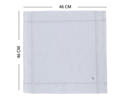 Caruso Italy Men's Initial Monogram Z Embroidery 100% Pure Cotton Handkerchief White Base With Colored Border - Pack Of 6