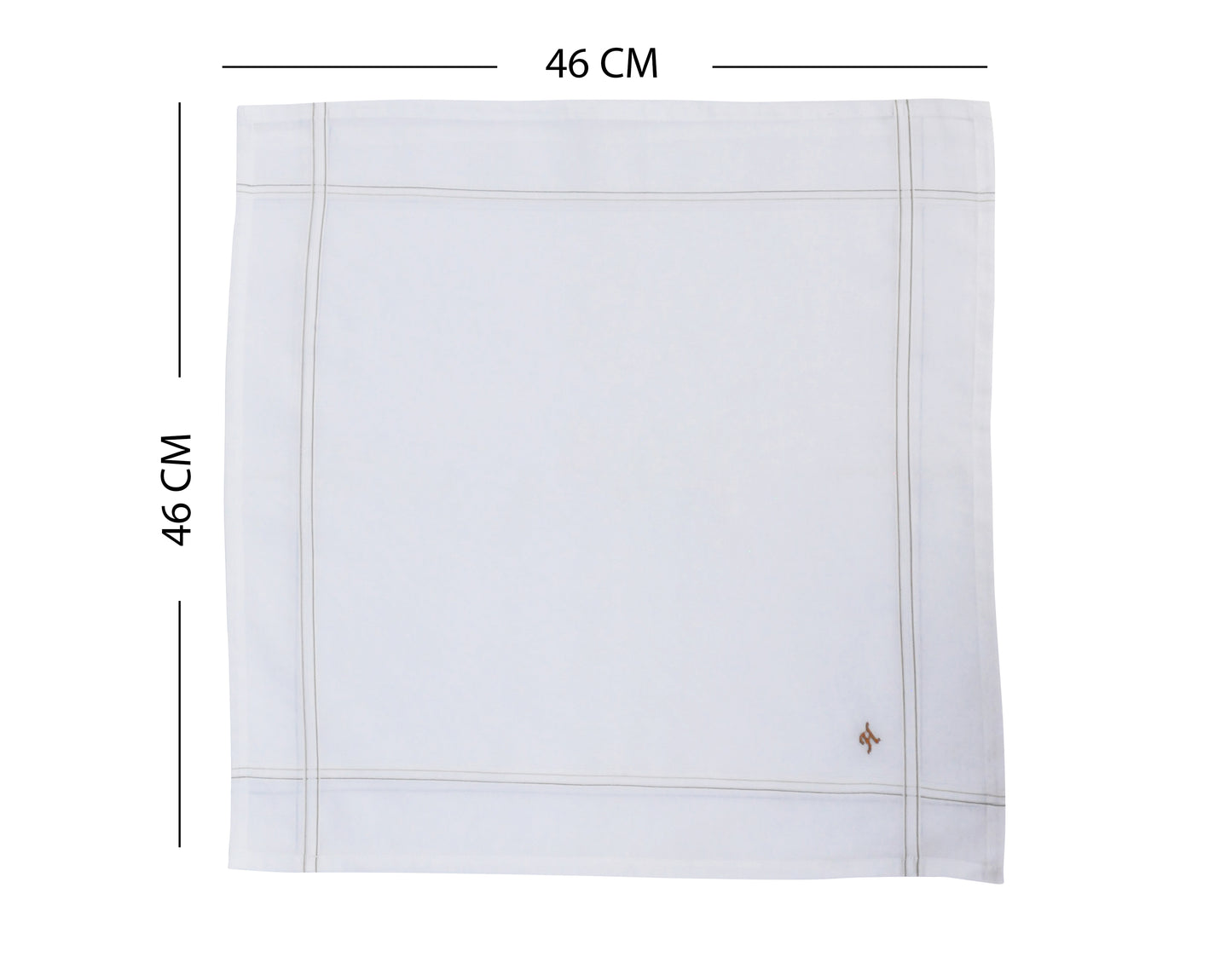 Caruso Italy Men's Initial Monogram H Embroidery 100% Pure Cotton Handkerchief White Base With Colored Border - Pack Of 6