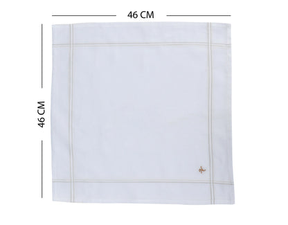 Caruso Italy Men's Initial Monogram N Embroidery 100% Pure Cotton Handkerchief White Base With Colored Border - Pack Of 6