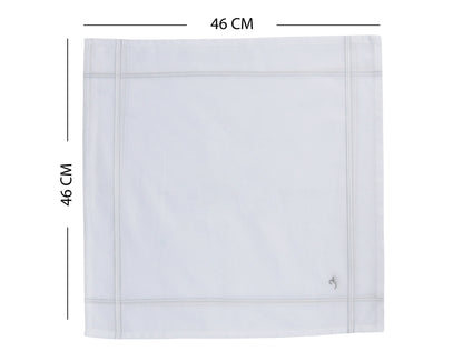 Caruso Italy Men's Initial Monogram Y Embroidery 100% Pure Cotton Handkerchief White Base With Colored Border - Pack Of 6