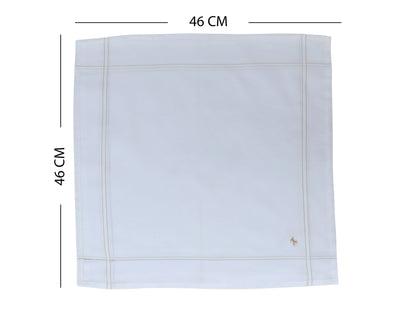 Caruso Italy Men's Initial Monogram X Embroidery 100% Pure Cotton Handkerchief White Base With Colored Border - Pack Of 6