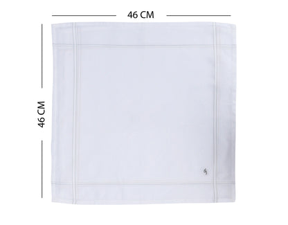 Caruso Italy Men's Initial Monogram F Embroidery 100% Pure Cotton Handkerchief White Base With Colored Border - Pack Of 6