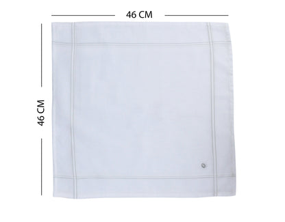 Caruso Italy Men's Initial Monogram O Embroidery 100% Pure Cotton Handkerchief White Base With Colored Border - Pack Of 6