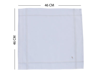 Caruso Italy Men's Initial Monogram J Embroidery 100% Pure Cotton Handkerchief White Base With Colored Border - Pack Of 6